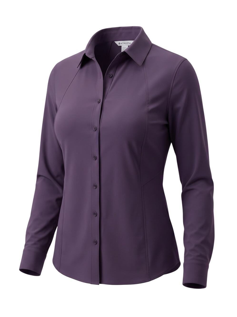 Athleta Urbanite Women’s XS Purple 2.0 Long Sleeve Preppy Button-Up Career Top